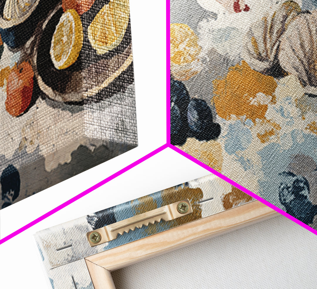 Bohemian Patchwork Landscape Framed Canvas Print, Eclectic Art, Boho, Living Room Decor, Fine Art, Eclectic, Unique Wall Art, ECL-2x1-92