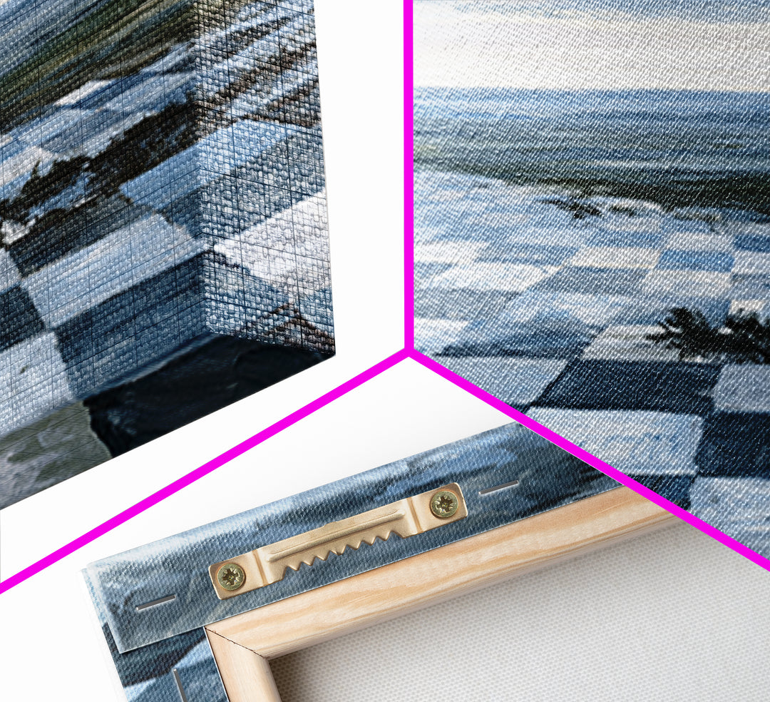 Playful Checkerboard Landscape Canvas Print, Eclectic Art, Modern Decor, Living Room Decor, Oil Painting, Eclectic, Wall Decor, ECL-2x3-65