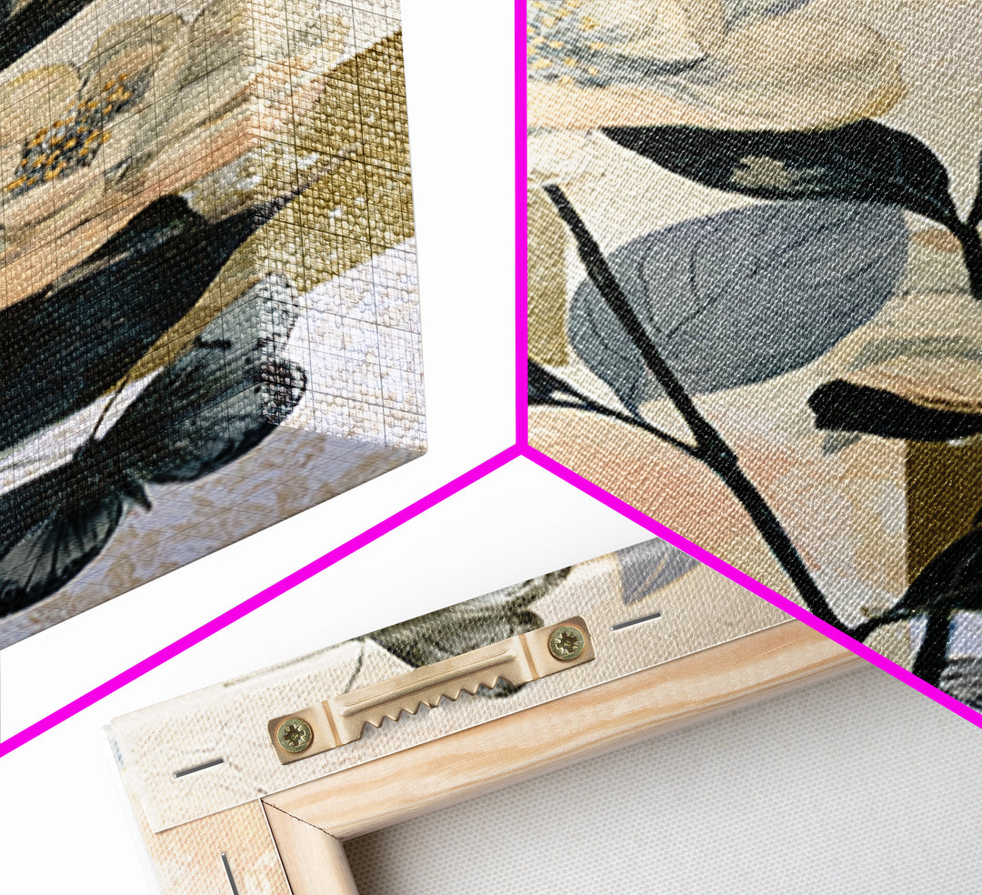 Botanical Collage with Butterflies and Old Paper Canvas Print, Eclectic Art, Fine Art Print, Living Room Decor, Eclectic, ECL-2x3-93