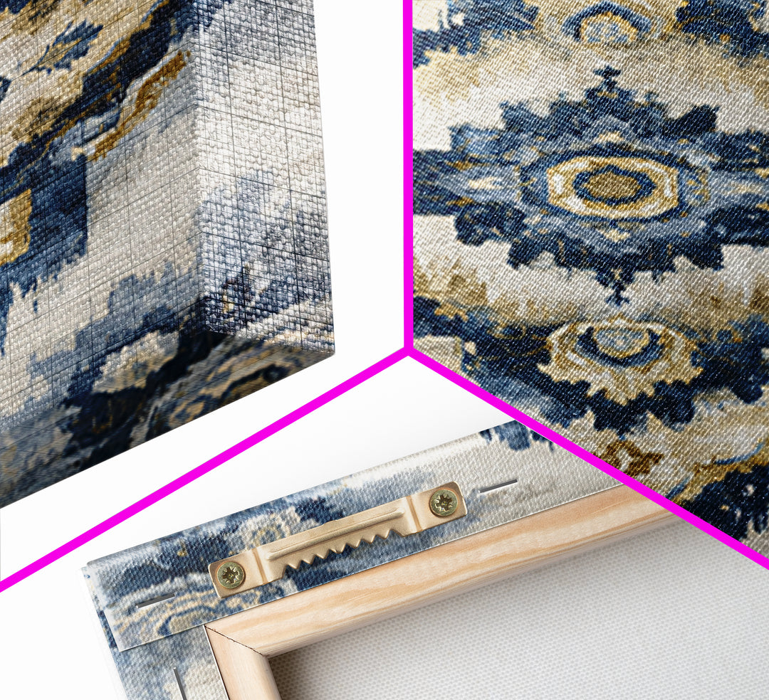 Layered Tapestry Pattern Canvas Print, Eclectic Art, Textured Painting, Living Room Decor, Fine Art, Eclectic, Digital Art, ECL-2x3-96