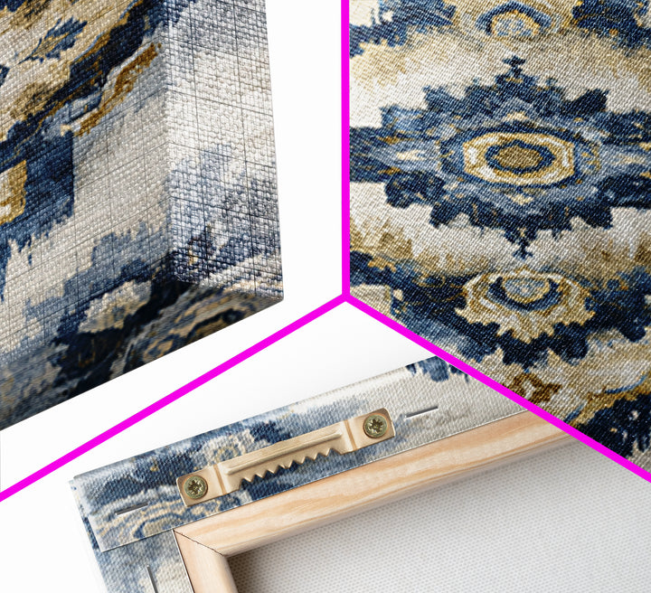 Layered Tapestry Pattern Canvas Print, Eclectic Art, Textured Painting, Living Room Decor, Fine Art, Eclectic, Digital Art, ECL-2x3-96