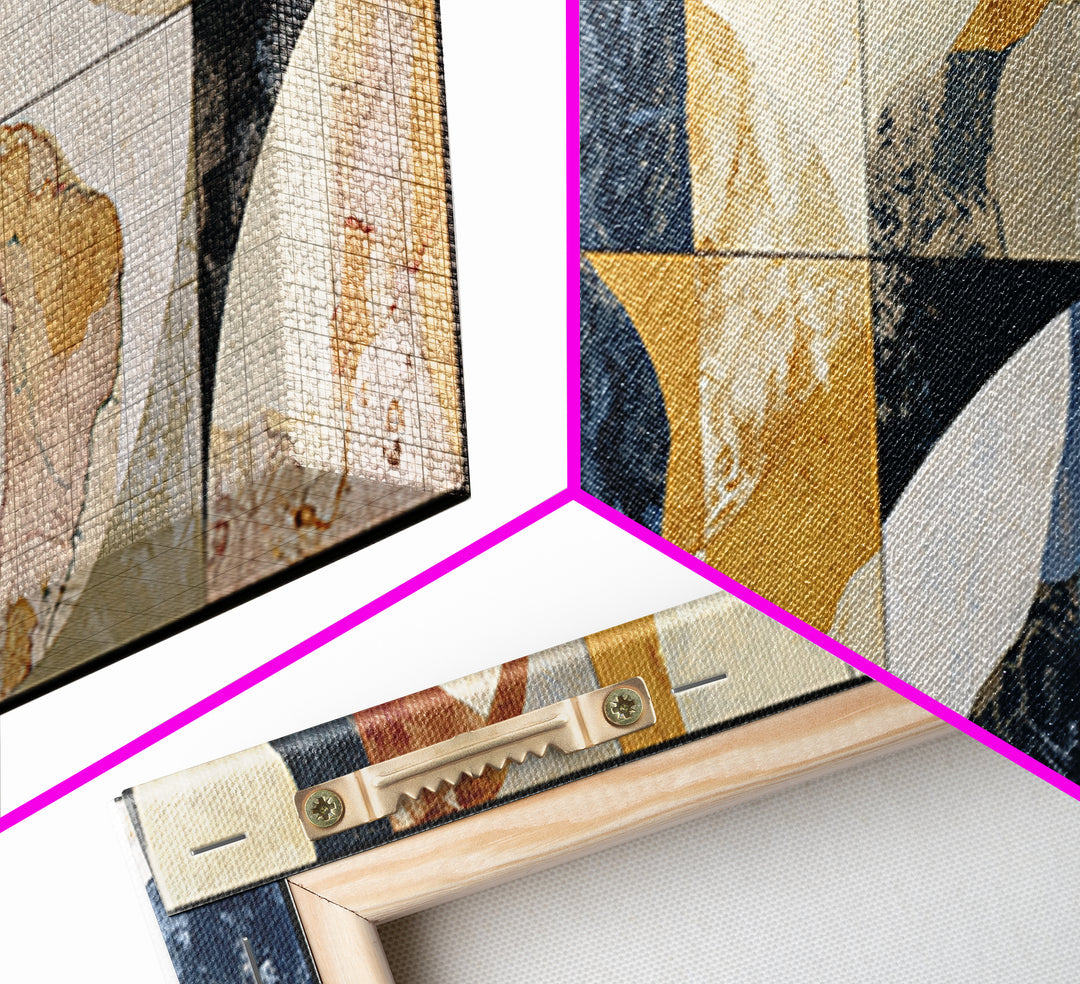 Abstract Shapes Layered Canvas Print, Eclectic Art, Unique Wall Art, Living Room Decor, Fine Art, Eclectic, Home Decor, ECL-3x1-20