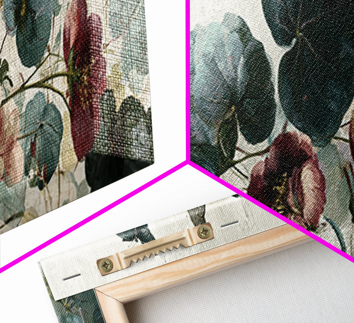 Botanical Collage with Butterflies and Old Paper Canvas Print, Eclectic Art, Statement Artwork, Living Room Decor, Eclectic, ECL-3x1-29