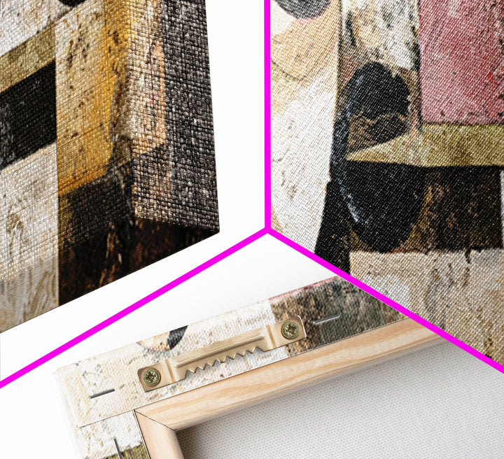 Abstract Mask with Playful Textures Canvas Print, Eclectic Art, Modern Decor, Living Room Decor, Fine Art, Eclectic, Wall Decor, ECL-3x1-36