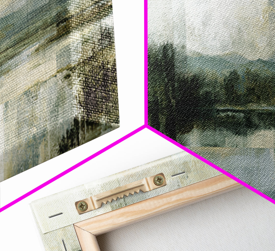 Bohemian Patchwork Landscape Canvas Print, Eclectic Art, Fine Art Print, Living Room Decor, Oil Painting, Eclectic, ECL-3x1-40
