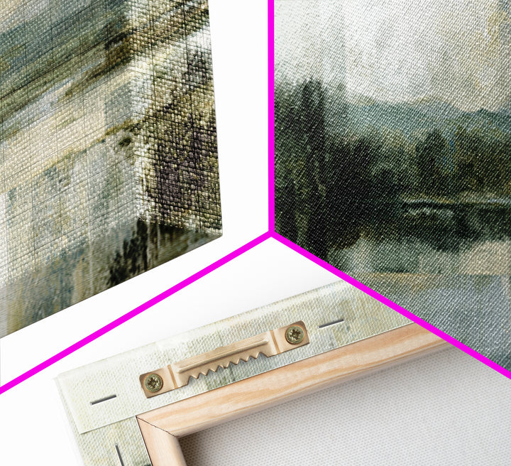Bohemian Patchwork Landscape Canvas Print, Eclectic Art, Fine Art Print, Living Room Decor, Oil Painting, Eclectic, ECL-3x1-40