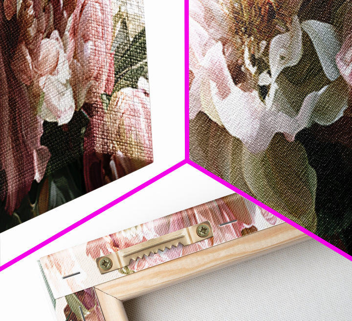 Retro Futurist Vase of Flowers Canvas Print, Eclectic Art, Living Room Decor, Fine Art, Eclectic, Textured Painting, ECL-3x1-50