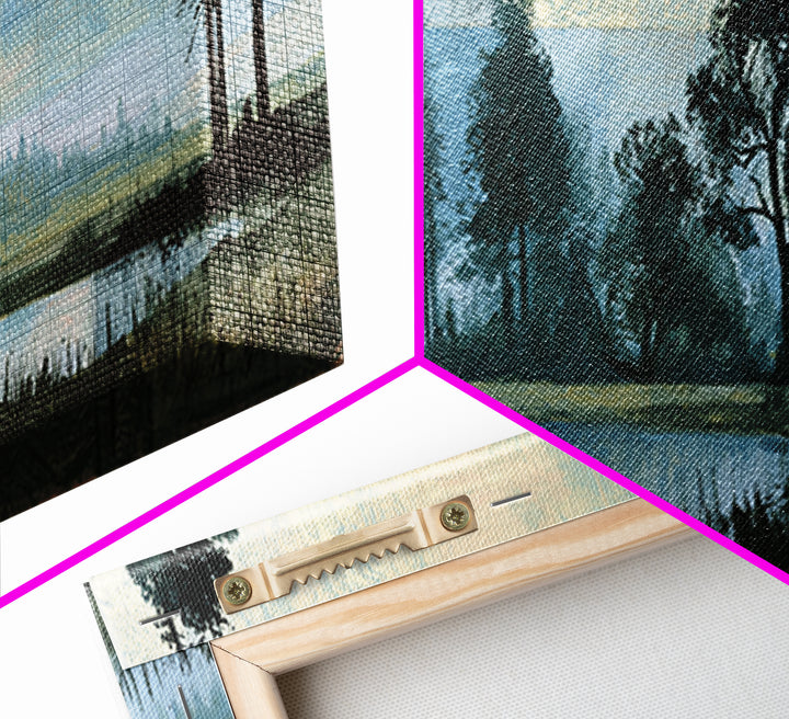 Bohemian Patchwork Landscape Framed Canvas Print, Eclectic Art, Minimalist Decor, Living Room Decor, Fine Art, Eclectic, ECL-3x1-64