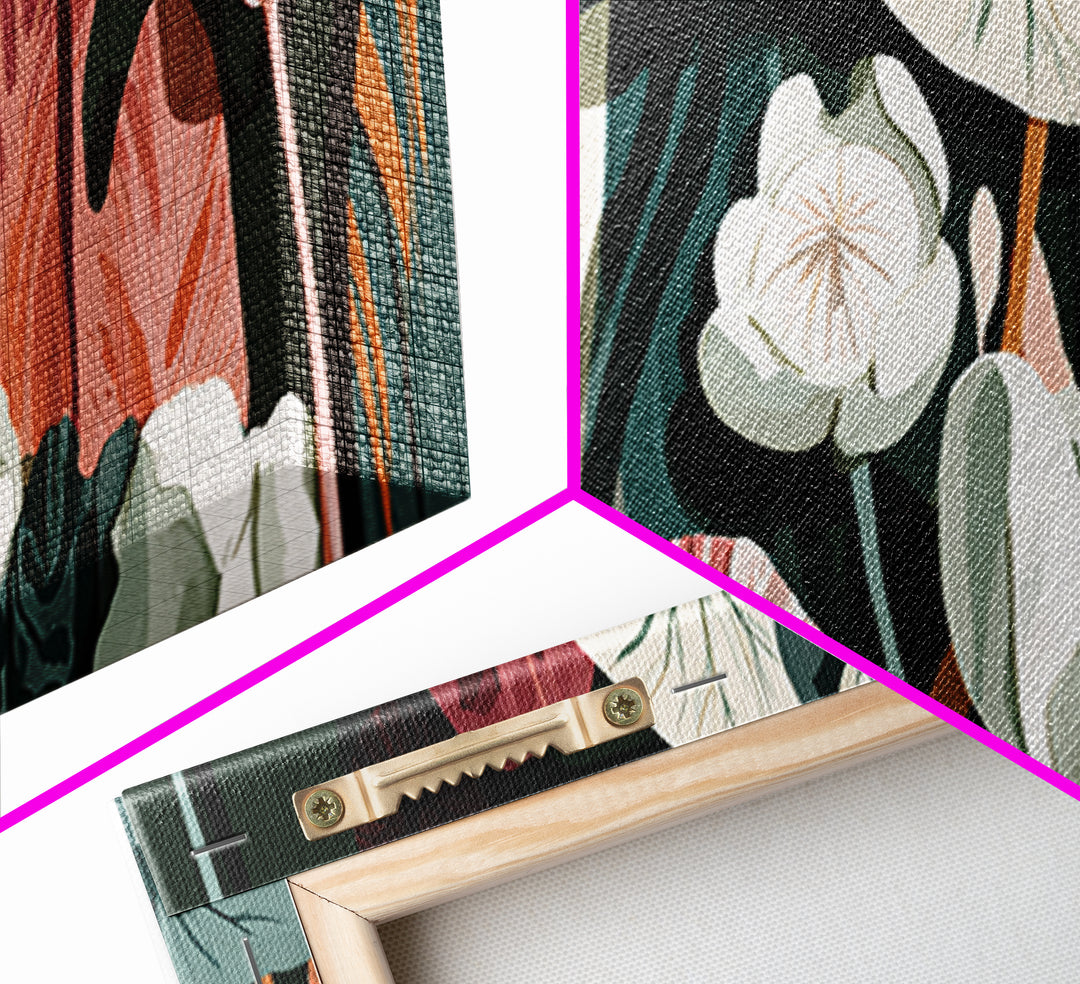 Matisse Inspired Cutouts with Botanical Details Canvas Print, Eclectic Art, Living Room Decor, Watercolor Art, Eclectic, ECL-3x1-70