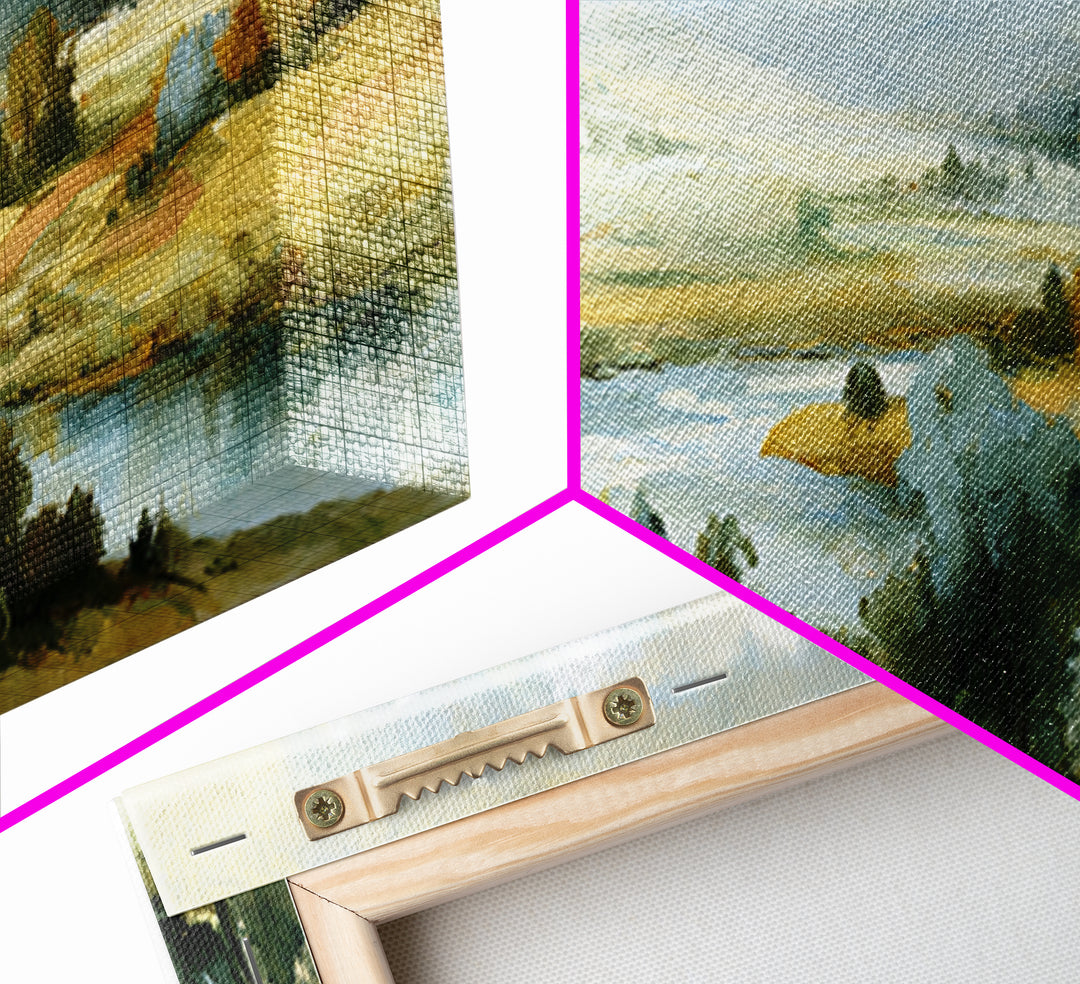 Playful Checkerboard Landscape Framed Canvas Print, Eclectic Art, Wall Decor, Living Room Decor, Oil Painting, Eclectic, ECL-3x1-73