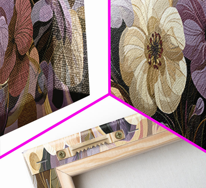 Retro Futurist Vase of Flowers Framed Canvas Print, Eclectic Art, Gallery Decor, Living Room Decor, Fine Art, Eclectic, ECL-3x1-74