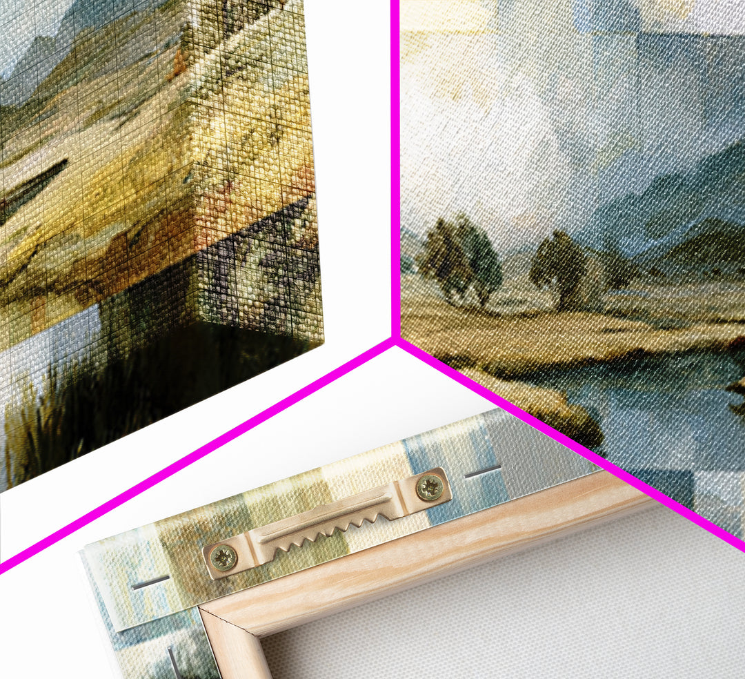 Bohemian Patchwork Landscape Canvas Print, Eclectic Art, Wall Decor, Living Room Decor, Fine Art, Eclectic, Boho, Artwork, ECL-3x1-88