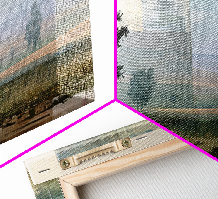 Bohemian Patchwork Landscape Framed Canvas Print, Eclectic Art, Digital Print, Living Room Decor, Fine Art, Eclectic, ECL-3x2-100