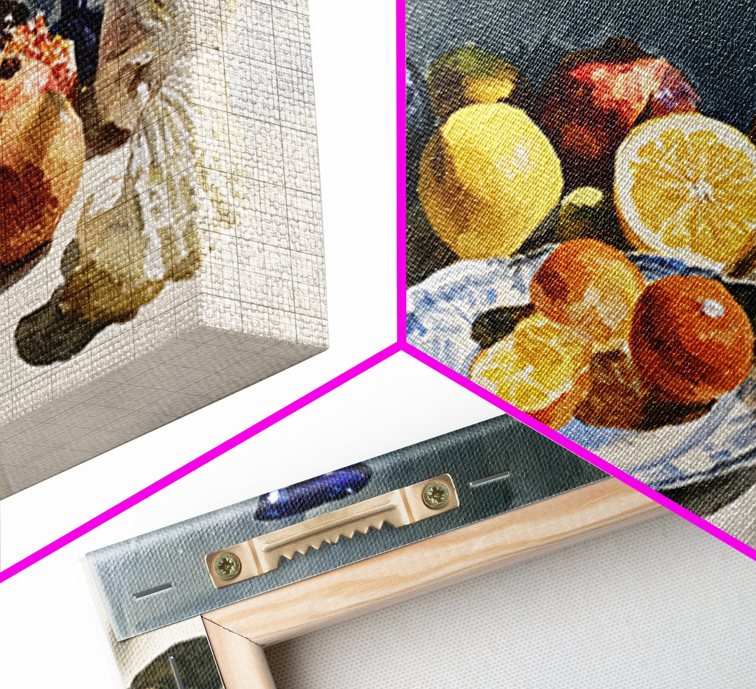 Bold Maximalist Still Life Framed Canvas Print, Eclectic Art, Oil Painting, Living Room Decor, Eclectic, Dopamine Decor, ECL-3x2-31
