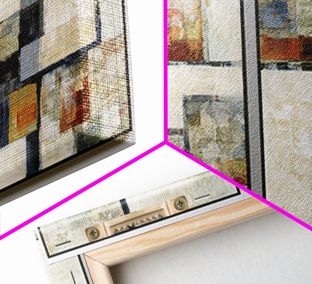 Abstract Shapes Layered Framed Canvas Print, Eclectic Art, Printable Art, Living Room Decor, Abstract Art, Eclectic, ECL-3x2-80