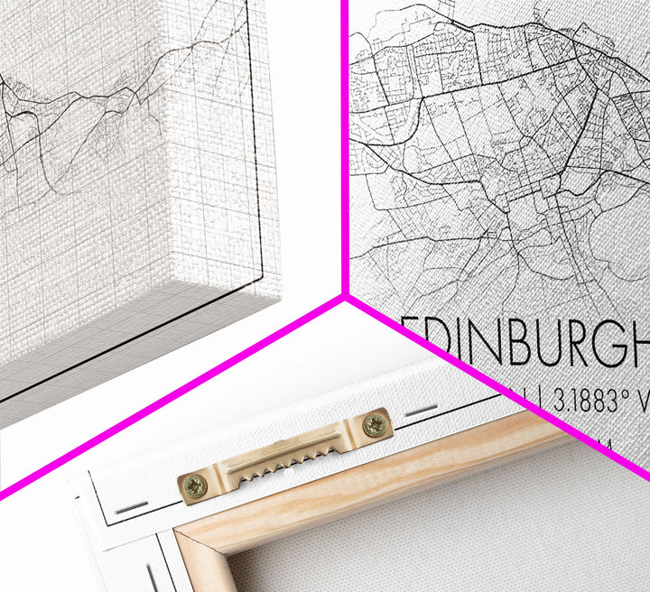 Edinburgh Street Map, Scotland Map, Map Art, Minimalist Art, Wall Art, Canvas Art, Travel Wall Art, Husband Gift, Office Décor For Men