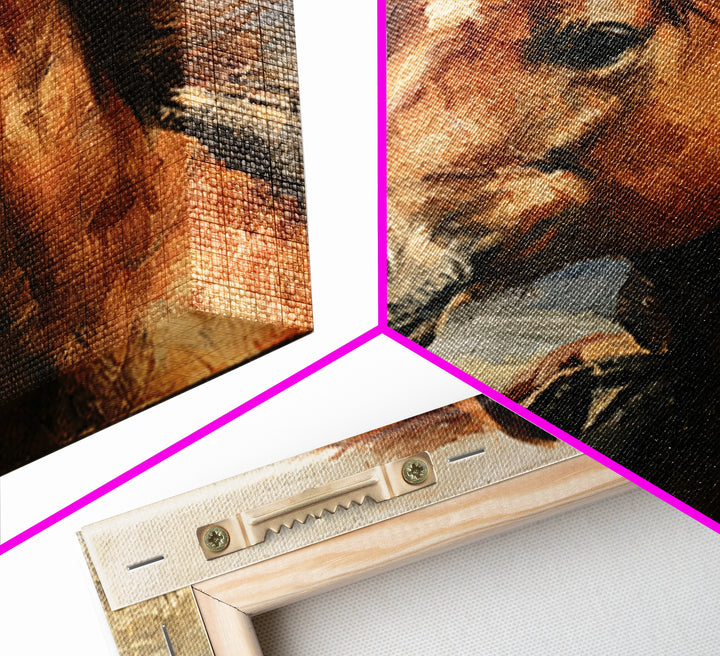 Chestnut Horse Portrait Framed Canvas Print, Equestrian Art, Statement Artwork, Living Room Decor, Fine Art, Equestrian, EQU-1x1-57