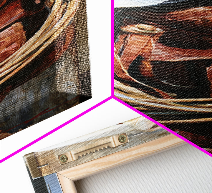 Cowgirl Hat and Reins Still Life Canvas Print, Equestrian Art, Gallery Wall, Living Room Decor, Fine Art, Equestrian, EQU-1x3-95