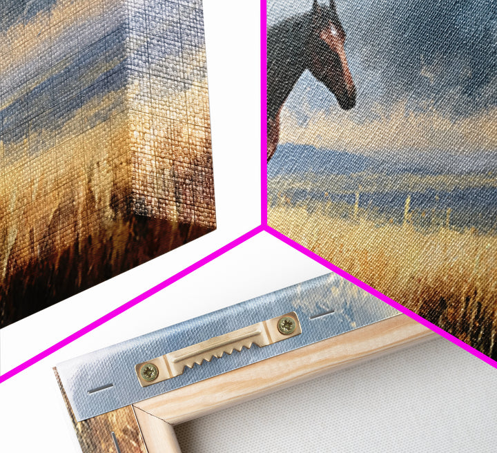 Horse and Foal Canvas Print, Equestrian Art, Contemporary Art, Living Room Decor, Fine Art, Equestrian, Farmhouse Decor, EQU-2x1-32