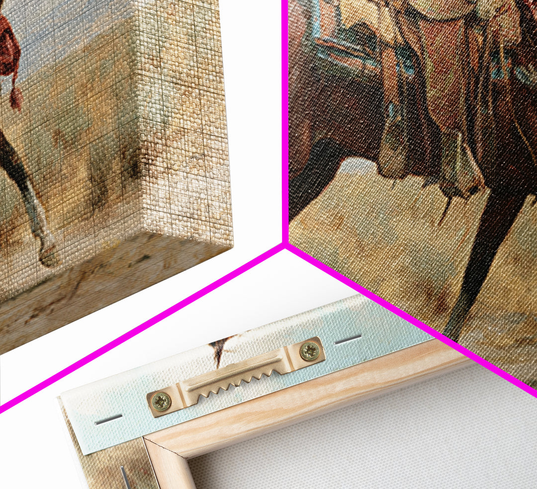 Arabian Horse with Ornate Tack and Silk Framed Canvas Print, Equestrian Art, Contemporary Art, Living Room Decor, Equestrian, EQU-2x1-83
