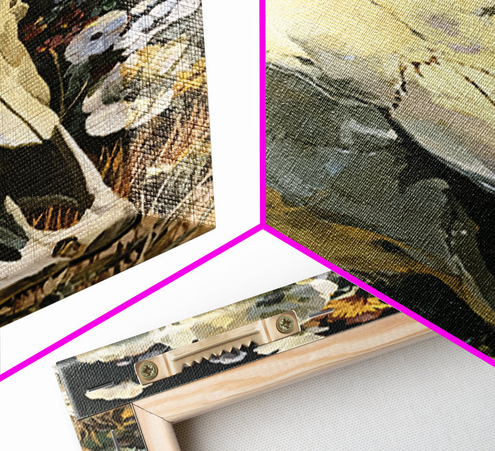 Horse Skull with Desert Flowers in Western Canvas Print, Equestrian Art, Living Room Decor, Equestrian, Farmhouse Wall Art, EQU-2x3-77