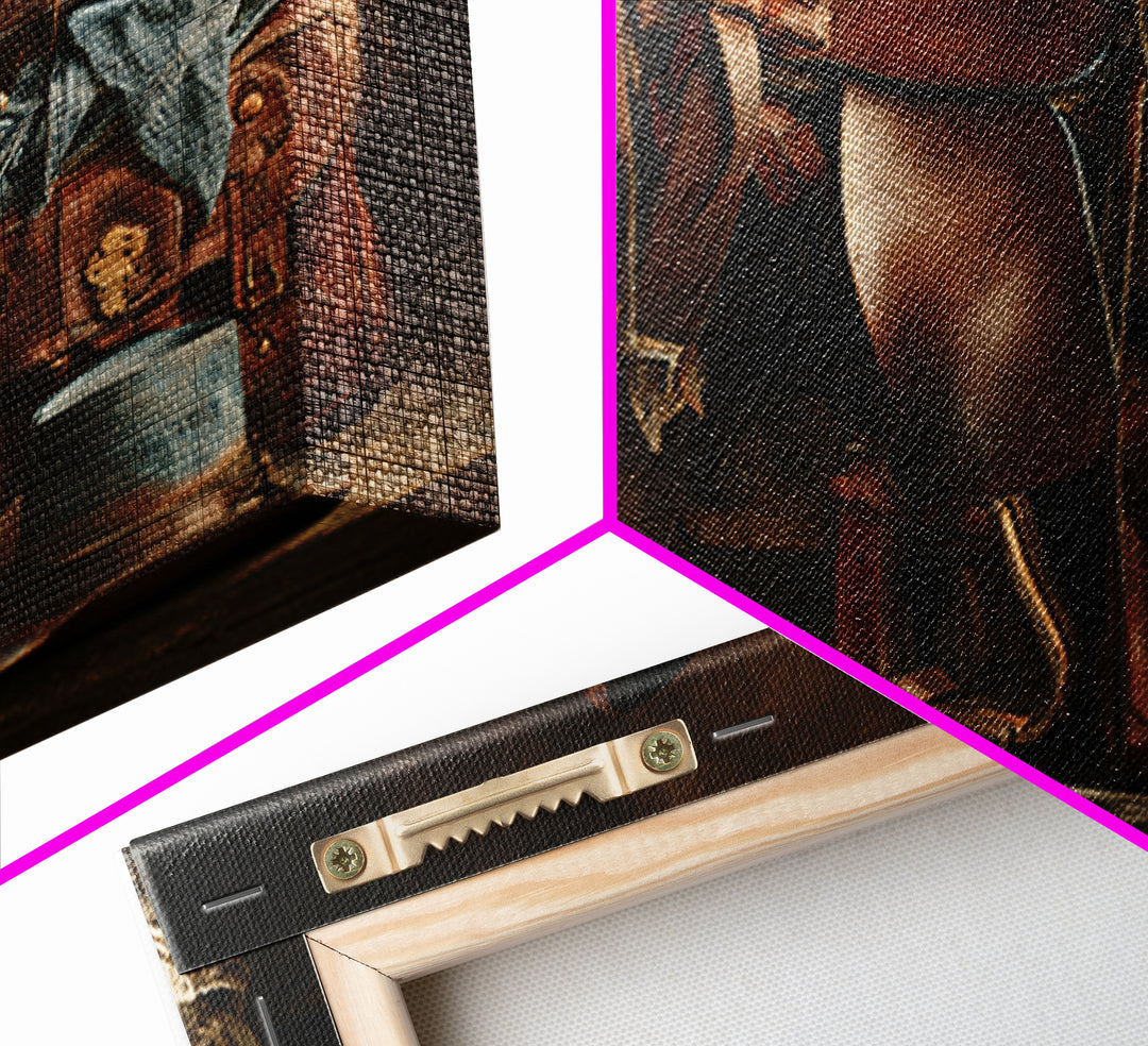 Stable Tools Arranged Like Old Master Still Canvas Print, Equestrian Art, Boho Wall Art, Living Room Decor, Equestrian, EQU-3x2-3