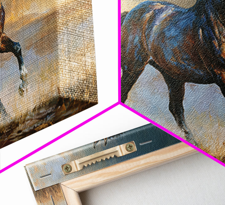 Dressage Horse in Refined Classical Pose Canvas Print, Equestrian Art, Living Room Decor, Equestrian, Farmhouse Wall Art, EQU-3x2-38