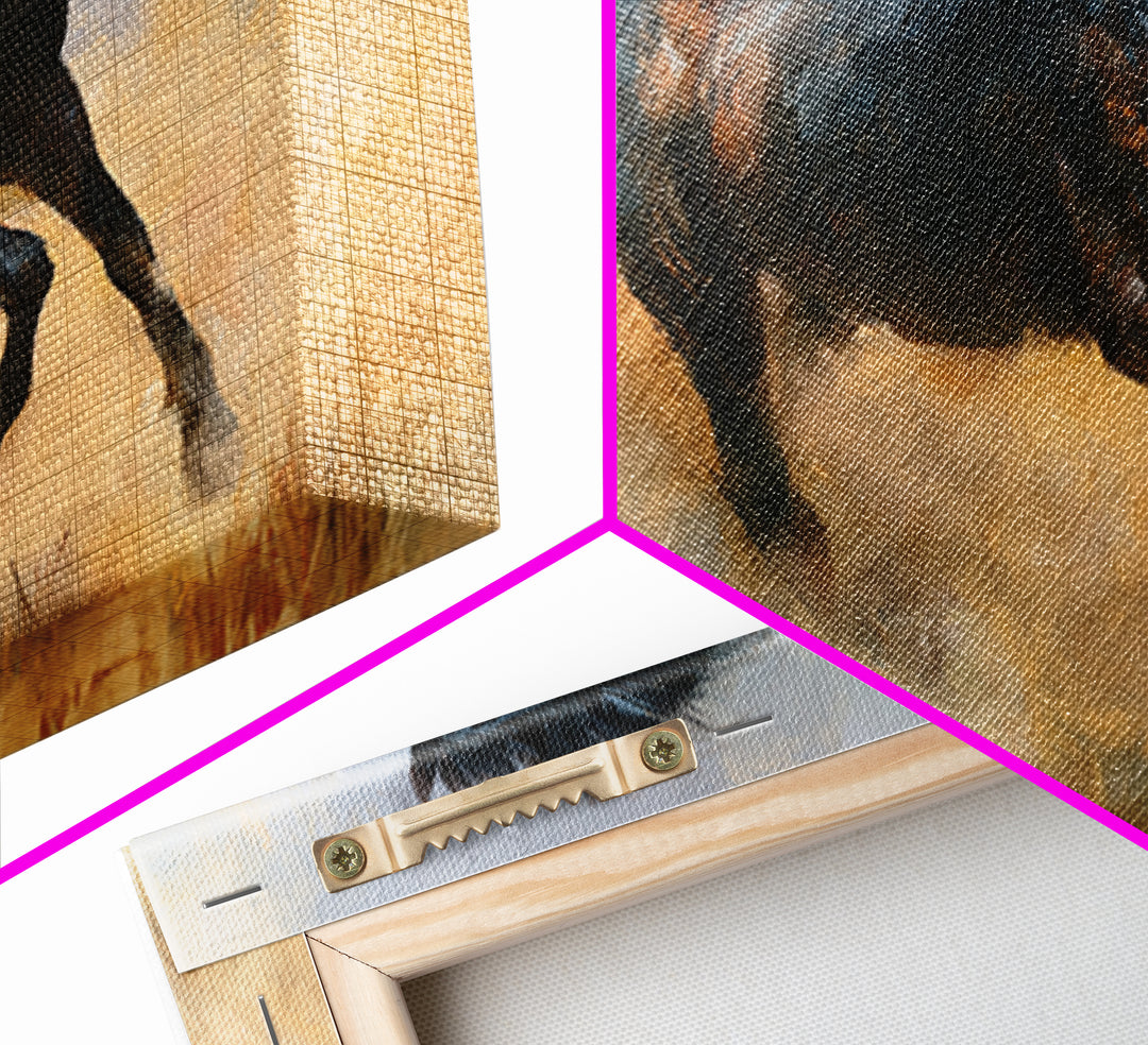 Galloping Horse in Golden Dust and Sunlight Canvas Print, Equestrian Art, Abstract Painting, Living Room Decor, Equestrian, EQU-3x2-5