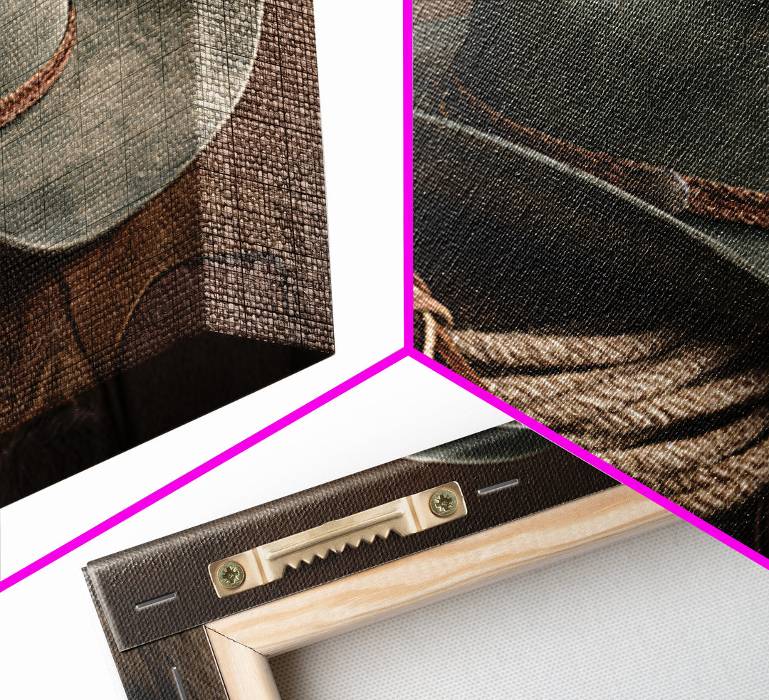 Cowgirl Hat and Reins Still Life Framed Canvas Print, Equestrian Art, Fine Art Print, Living Room Decor, Fine Art, Equestrian, EQU-3x2-87