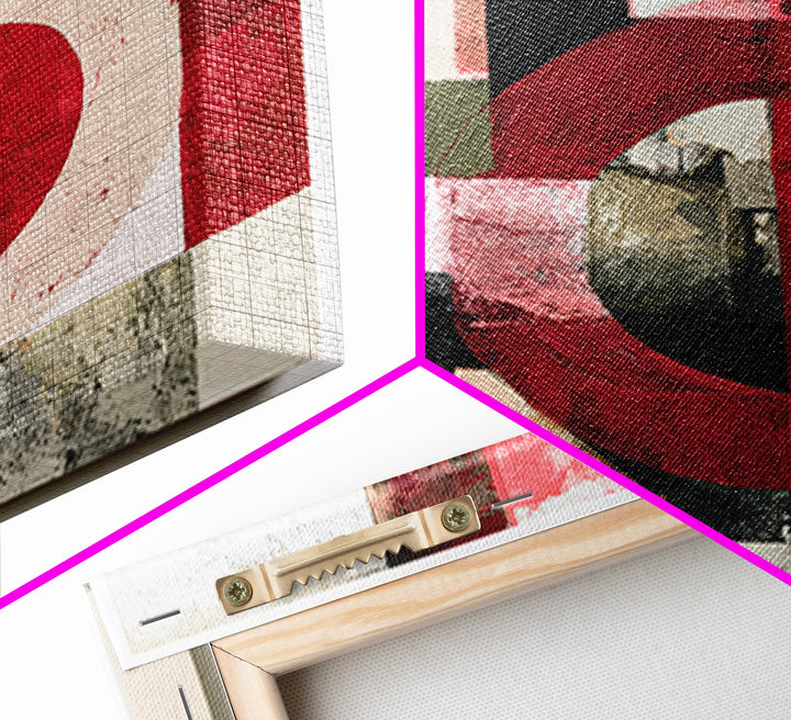 Red Room Interior Abstraction Without Realistic Furniture Canvas Print, Expressionist Art, Modern Decor, Living Room Decor, EXP-1x1-67
