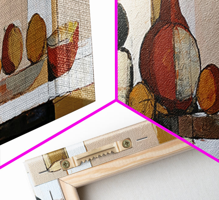 Bold Still Life of Fruit Framed Canvas Print, Expressionist Art, Downloadable Prints, Living Room Decor, Abstract Art, EXP-3x1-81