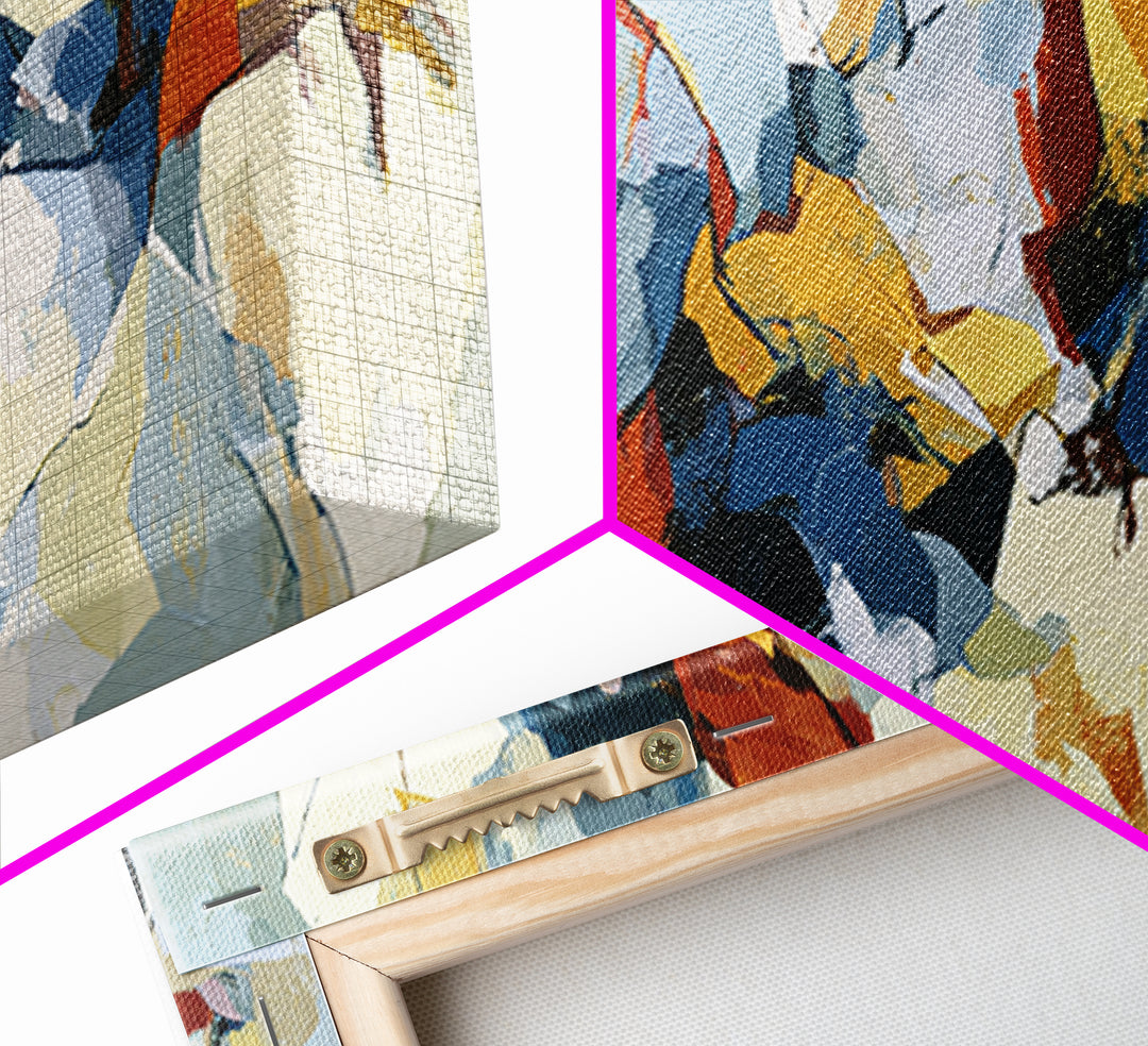 Dancer Figure Fractured into Vibrant Movement Canvas Print, Expressionist Art, Digital Art, Living Room Decor, Expression, EXP-3x1-92