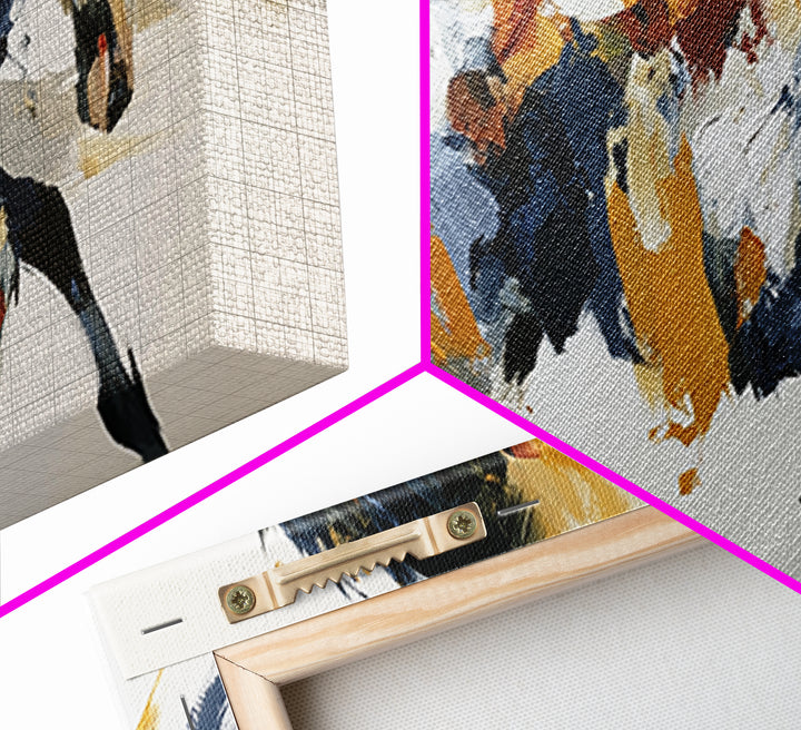 Expressionist Horse in Motion with Wild Mane Canvas Print, Expressionist Art, Minimalist Wall Art, Living Room Decor, EXP-3x1-98