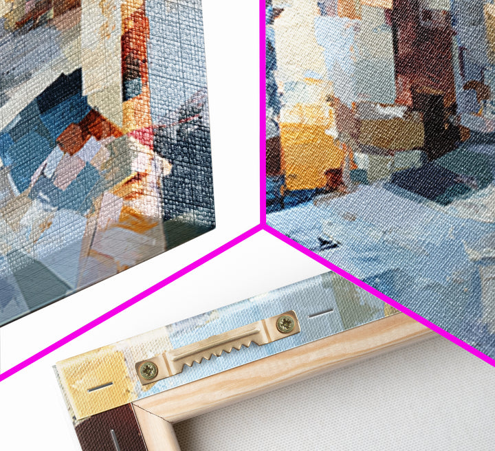 Distorted City Street Framed Canvas Print, Expressionist Art, Minimalist Wall Art, Living Room Decor, Fine Art, Expression, EXP-3x2-5
