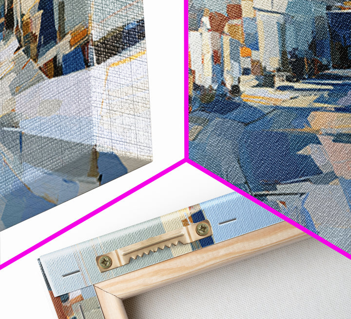 Distorted City Street Framed Canvas Print, Expressionist Art, Room Decor, Living Room Decor, Fine Art, Expression, EXP-3x2-77