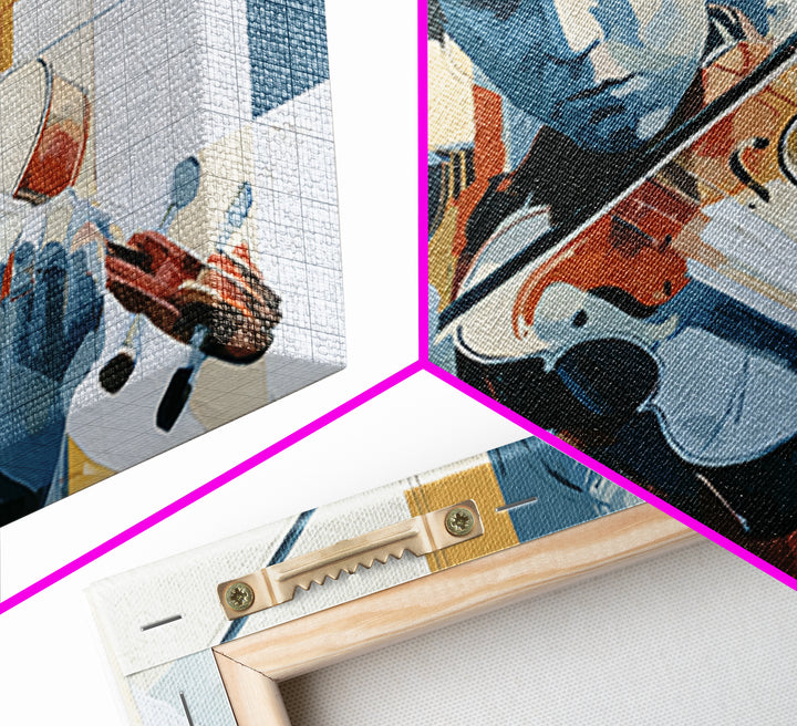 Violinist Painted in Electric Brush Marks Canvas Print, Expressionist Art, Boho Decor, Living Room Decor, Oil Painting, EXP-3x2-89