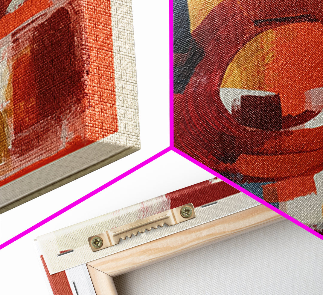 Red Room Interior Abstraction Canvas Print, Expressionist Art, Digital Wall Art, Living Room Decor, Expression, Fine Art Print, EXP-3x2-95