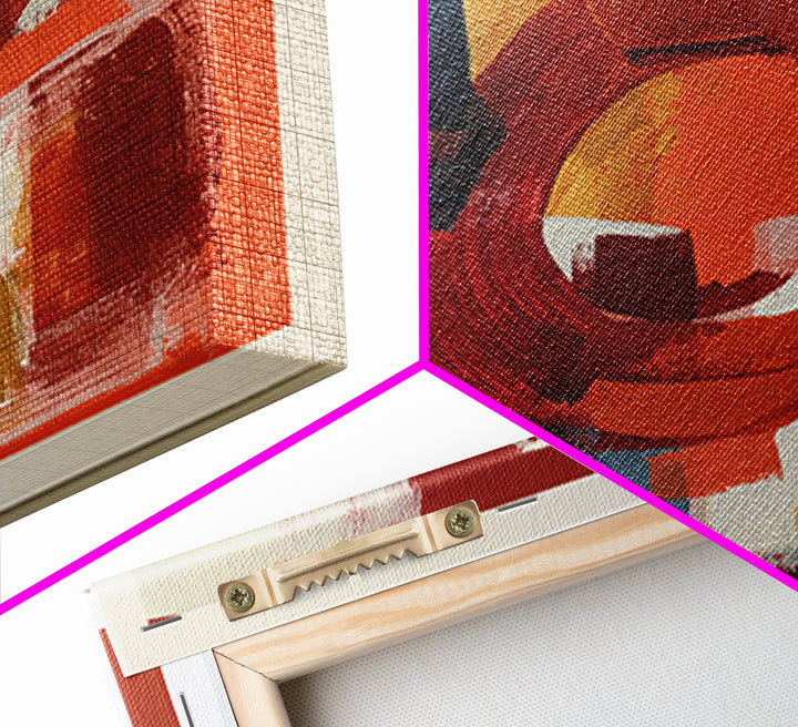 Red Room Interior Abstraction Canvas Print, Expressionist Art, Digital Wall Art, Living Room Decor, Expression, Fine Art Print, EXP-3x2-95