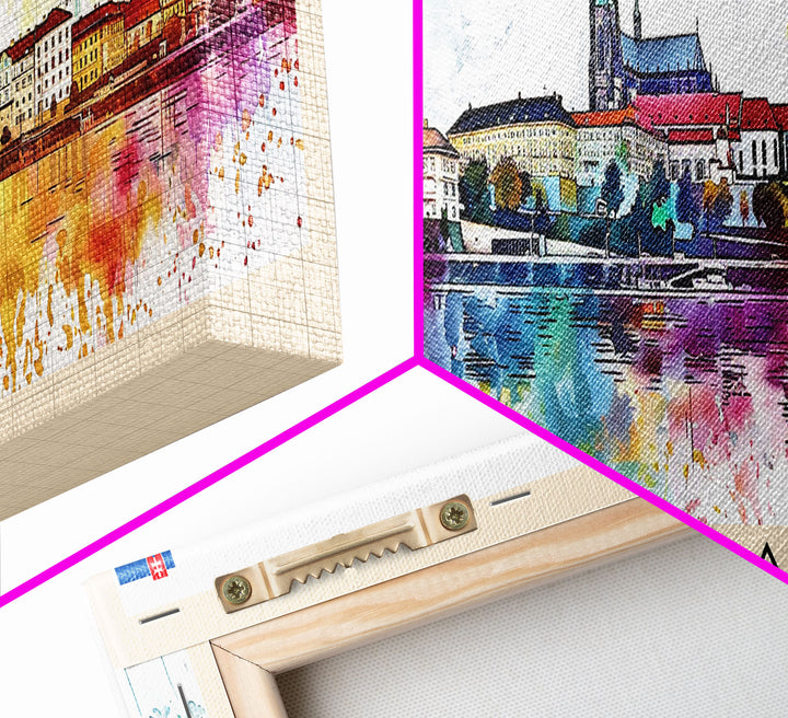 Bratislava Slovakia Wall Art, Panoramic Travel Poster, Panoramic Framed Canvas Print, City Wall Art, Wall Hanging Home Decor, Travel Art