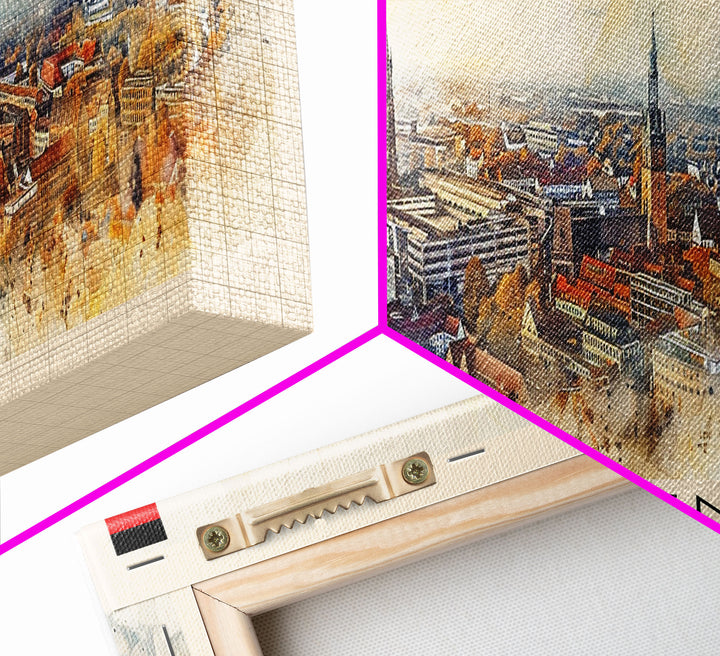 Bremen Germany Wall Art, Panoramic Travel Poster, Panoramic Framed Canvas Print, City Wall Art, Wall Hanging Home Decor, Travel Art