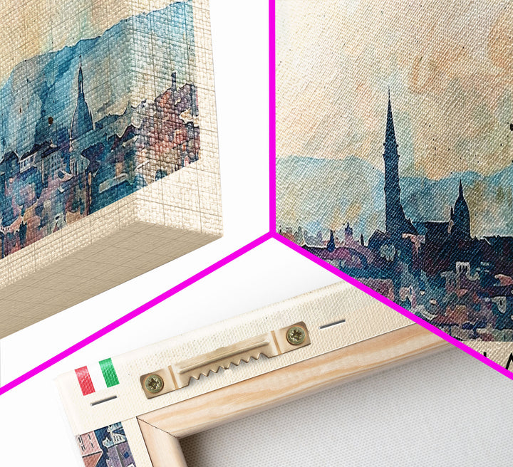 Brescia Italy Travel Print Wall Art, Panoramic City Art, Travel Art, Wall Decor, Vacation Gift, Framed Canvas Print Or Metal Art