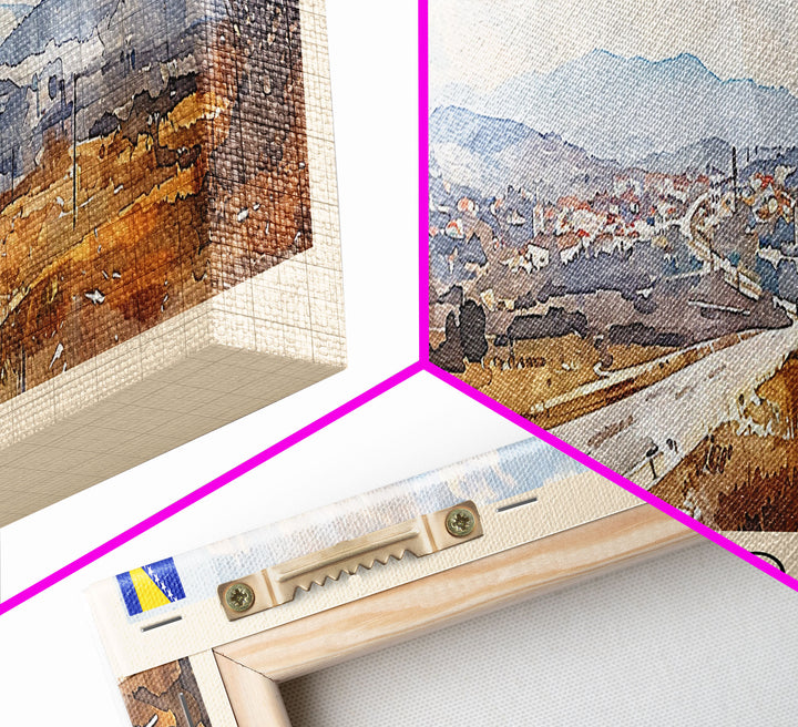 Brčko Bosnia Wall Art, Panoramic Travel Poster, Panoramic Framed Canvas Print, City Wall Art, Wall Hanging Home Decor, Travel Art