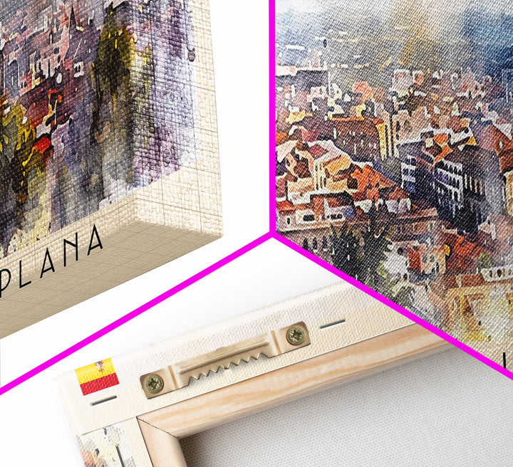 Castellon de la Plana Spain Wall Art, Panoramic Travel Poster, Panoramic Framed Canvas Print, City Wall Art, Wall Hanging Home Decor, Travel Art