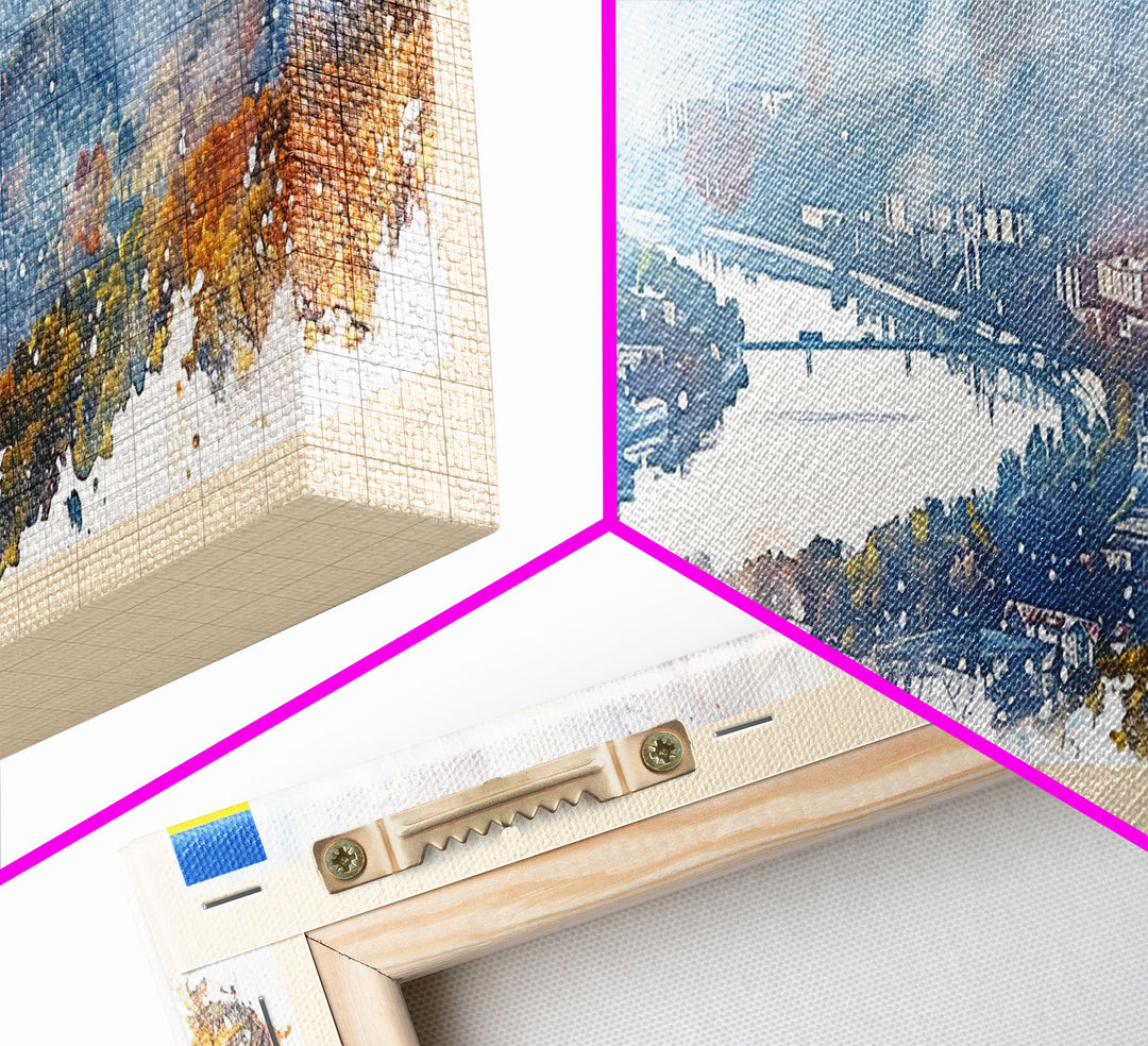 Chernihiv Ukraine Panoramic Travel Poster, Framed Canvas Print or Metal Wall Art, Travel Art, Home Decor, Panoramic Painting, Midcentury Art