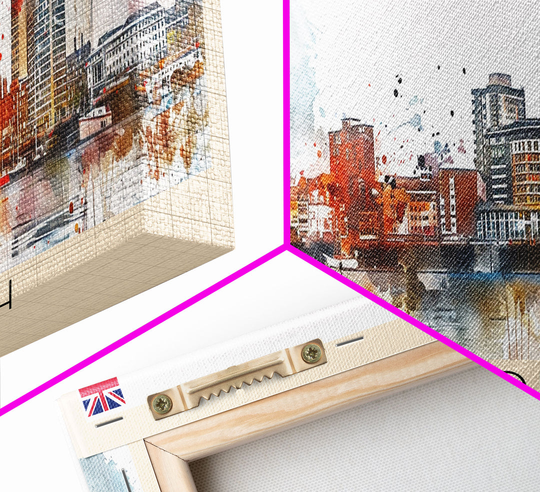 Portsmouth United Kingdom Wall Art, Panoramic Travel Poster, Panoramic Framed Canvas Print, City Wall Art, Wall Hanging Home Decor, Travel Art