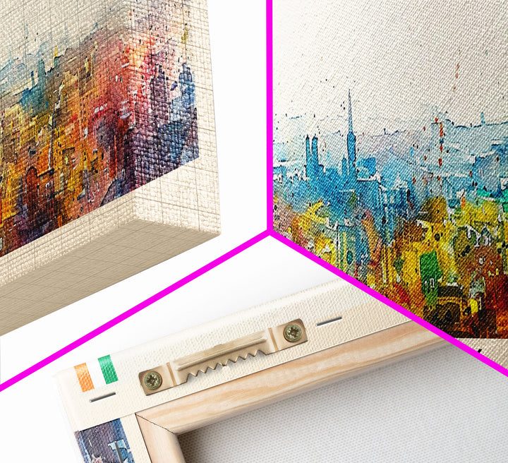 Cork Ireland Panoramic Travel Poster, Framed Canvas Print or Metal Wall Art, Travel Art, Home Decor, Panoramic Painting, Midcentury Art