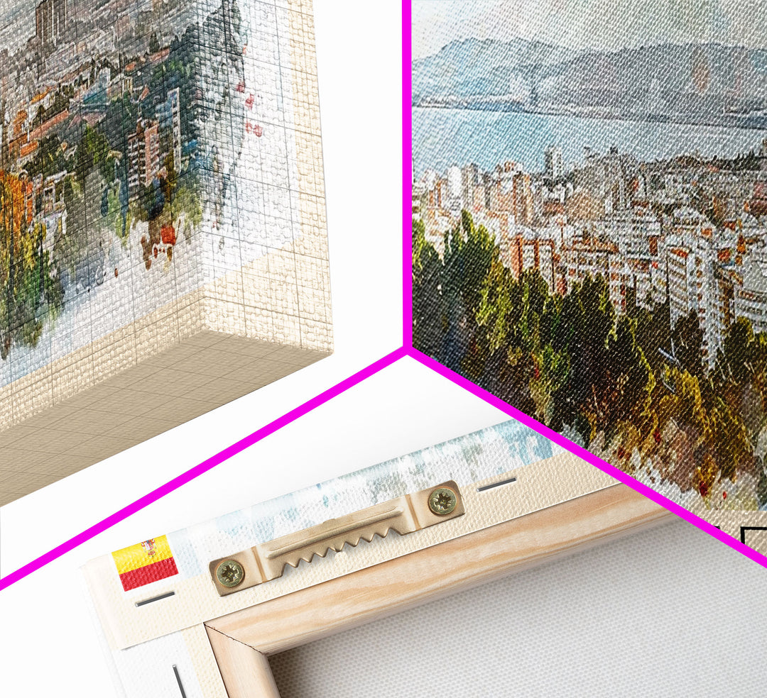 Getafe Spain Panoramic Travel Poster, Framed Canvas Print or Metal Wall Art, Travel Art, Home Decor, Panoramic Painting, Midcentury Art