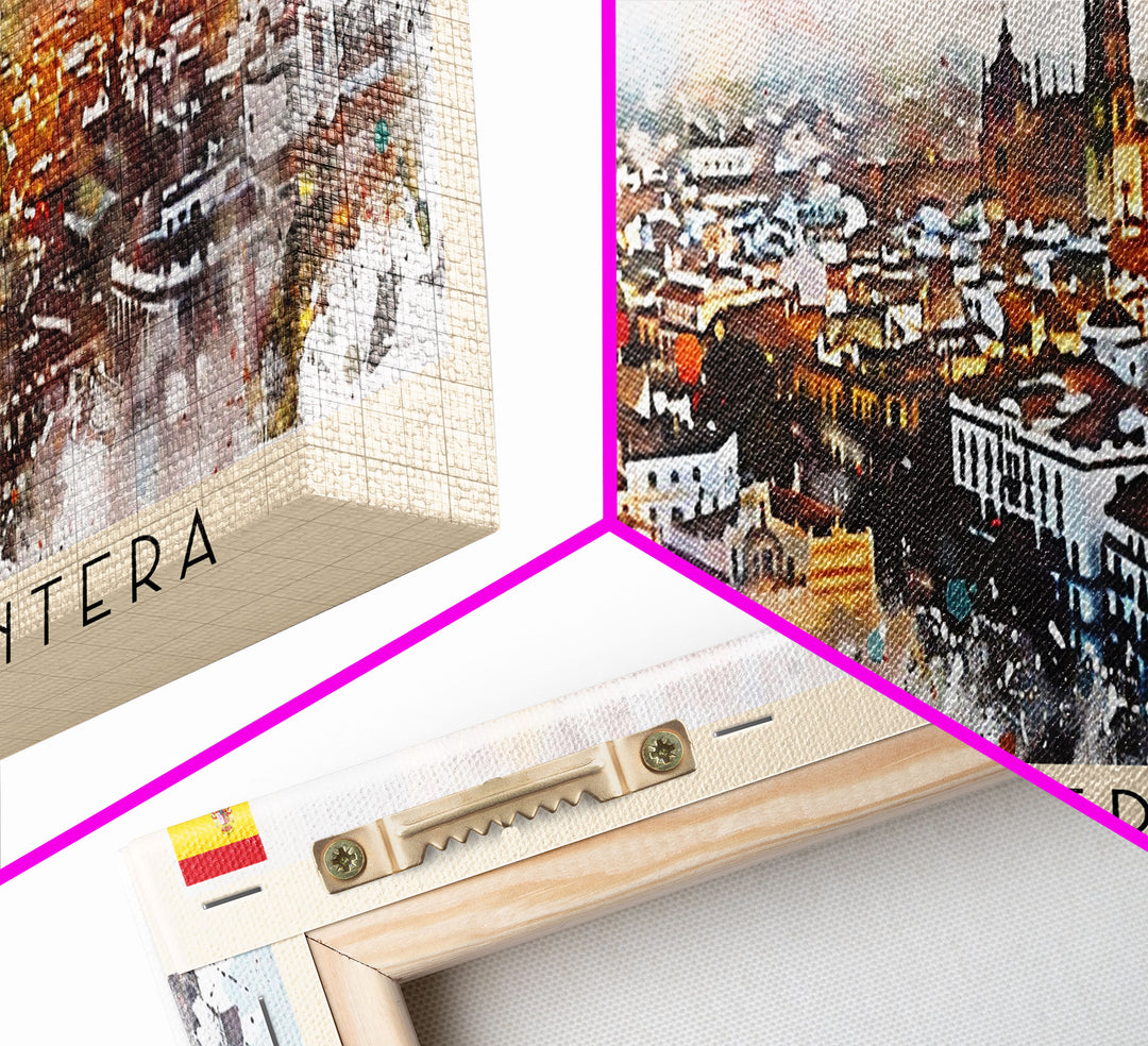 Jerez D eLa Frontera Spain Panoramic Travel Poster, Framed Canvas Print or Metal Wall Art, Travel Art, Home Decor, Panoramic Painting, Midcentury Art