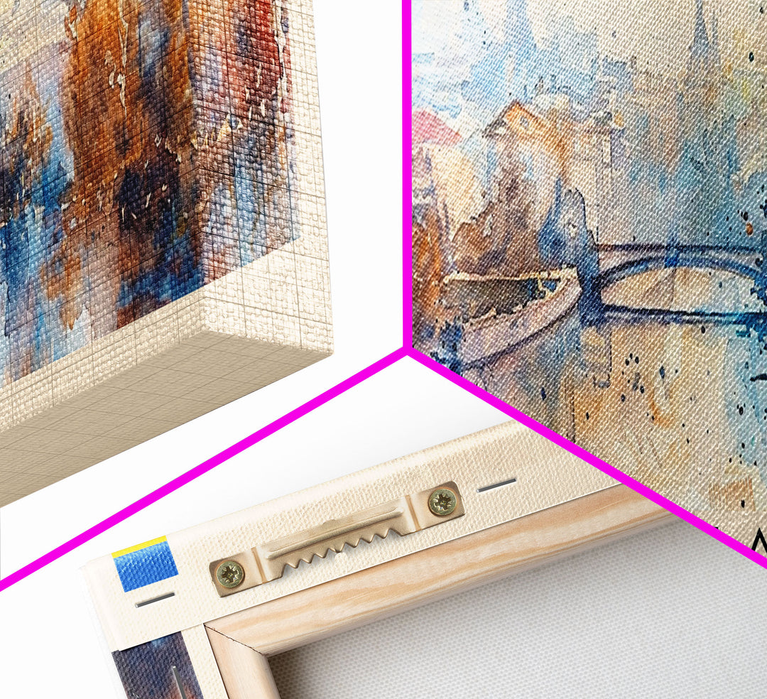 Kaluga Russia Panoramic Travel Poster, Framed Canvas Print or Metal Wall Art, Travel Art, Home Decor, Panoramic Painting, Midcentury Art