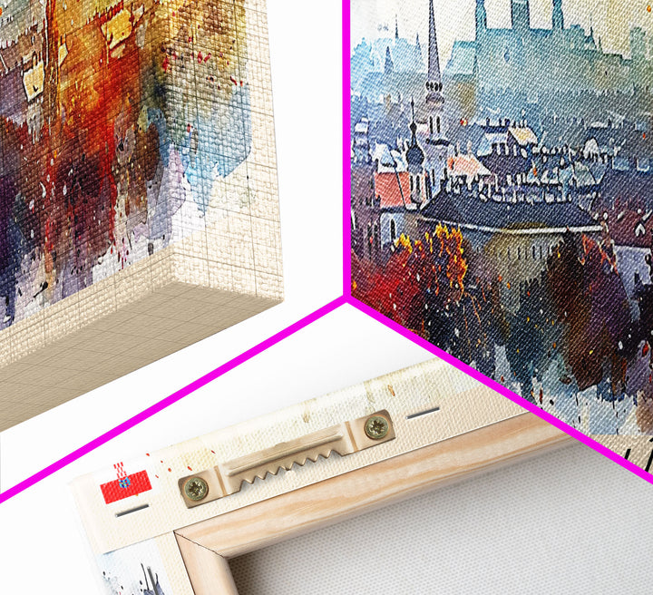 Kaposvar Hungary Travel Print Wall Art, Panoramic City Art, Travel Art, Wall Decor, Vacation Gift, Framed Canvas Print Or Metal Art